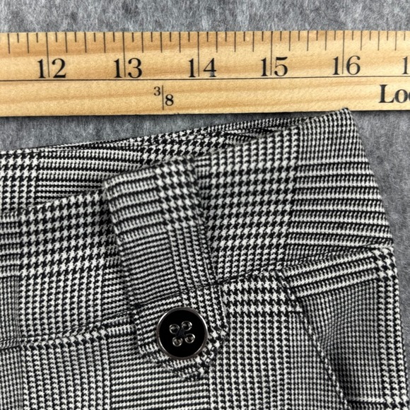 Jones New York Signature Plaid Dress Pants Womens 6 Black White Stretch Straight - Picture 3 of 13